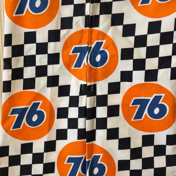 Hand Made Union 76 Gas Logo Checkered Flag Little Kids Romper - Picture 5 of 5